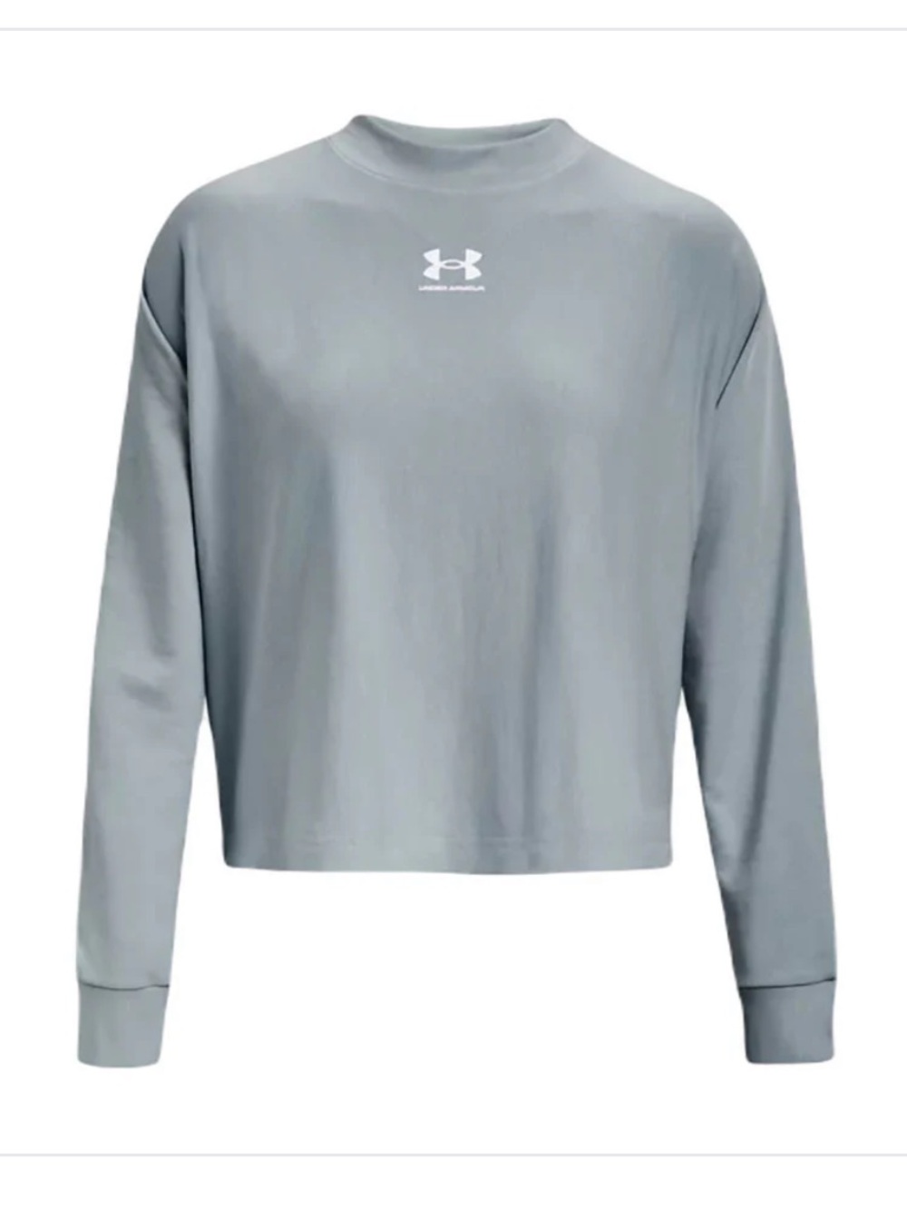 Under Armour Women's Harbor Blue/White Rival Terry Oversized Crew XS